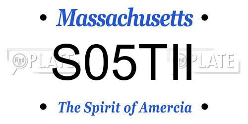 S05TII Massachusetts License Plate