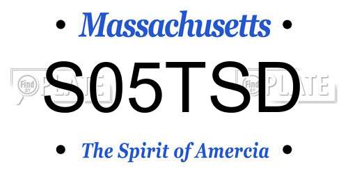 S05TSD Massachusetts License Plate