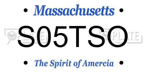 S05TSO Massachusetts License Plate