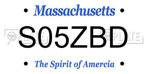 S05ZBD Massachusetts License Plate