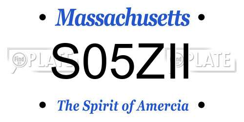 S05ZII Massachusetts License Plate