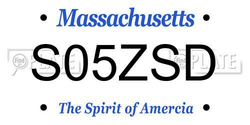 S05ZSD Massachusetts License Plate