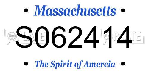 S062414 Massachusetts License Plate