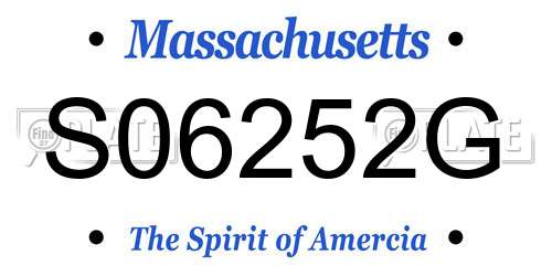 S06252G Massachusetts License Plate