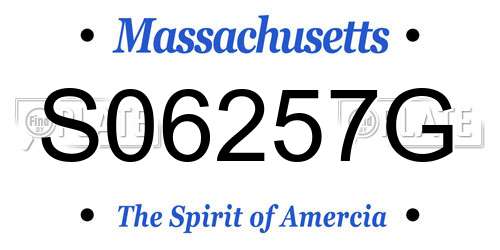 S06257G Massachusetts License Plate