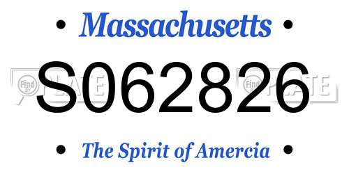 S062826 Massachusetts License Plate