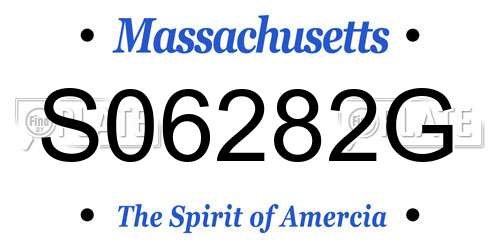 S06282G Massachusetts License Plate