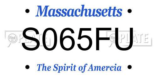 S065FU Massachusetts License Plate