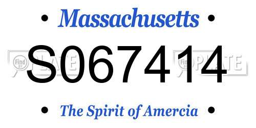 S067414 Massachusetts License Plate