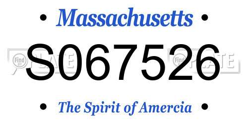 S067526 Massachusetts License Plate