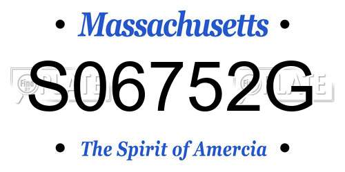 S06752G Massachusetts License Plate