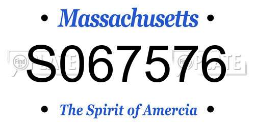 S067576 Massachusetts License Plate