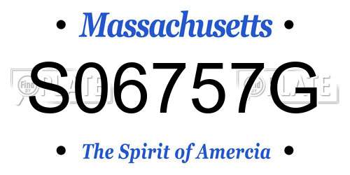 S06757G Massachusetts License Plate