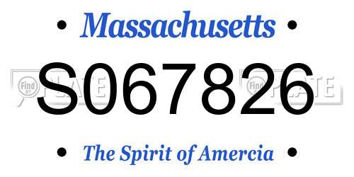 S067826 Massachusetts License Plate