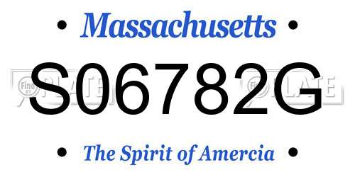 S06782G Massachusetts License Plate