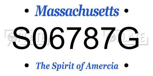 S06787G Massachusetts License Plate