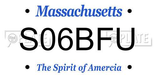 S06BFU Massachusetts License Plate