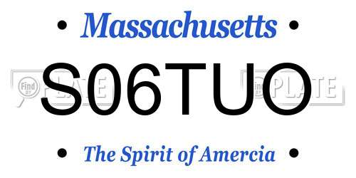 S06TUO Massachusetts License Plate