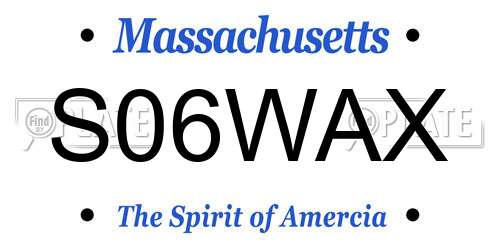 S06WAX Massachusetts License Plate