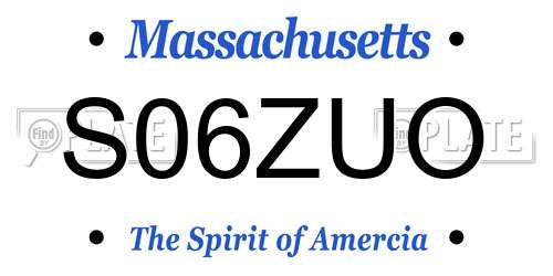 S06ZUO Massachusetts License Plate