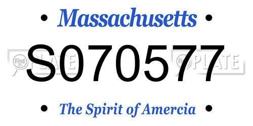 S070577 Massachusetts License Plate