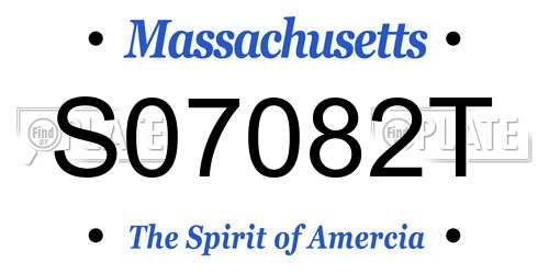 S07082T Massachusetts License Plate