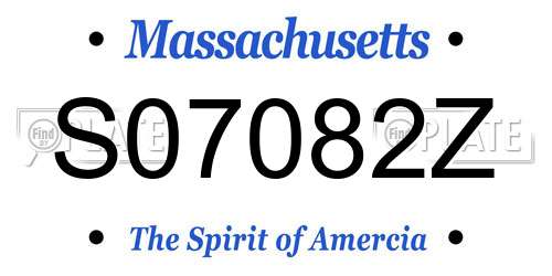 S07082Z Massachusetts License Plate