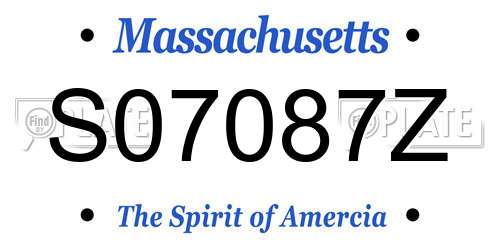 S07087Z Massachusetts License Plate