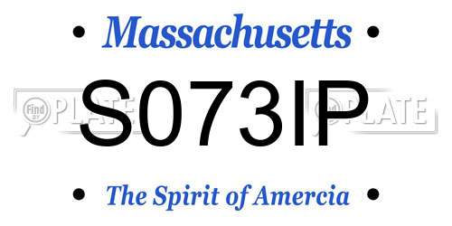 S073IP Massachusetts License Plate