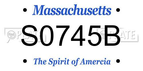 S0745B Massachusetts License Plate