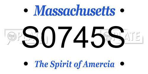 S0745S Massachusetts License Plate