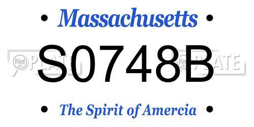 S0748B Massachusetts License Plate