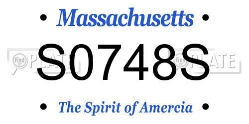 S0748S Massachusetts License Plate