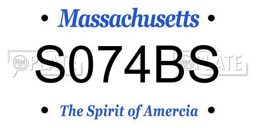 S074BS Massachusetts License Plate