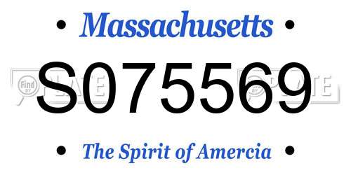 S075569 Massachusetts License Plate