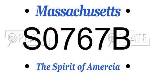 S0767B Massachusetts License Plate