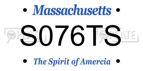 S076TS Massachusetts License Plate