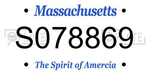 S078869 Massachusetts License Plate