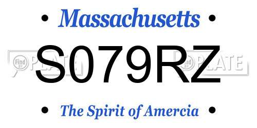 S079RZ Massachusetts License Plate