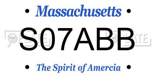 S07ABB Massachusetts License Plate