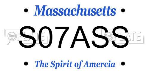 S07ASS Massachusetts License Plate