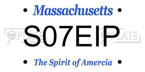 S07EIP Massachusetts License Plate