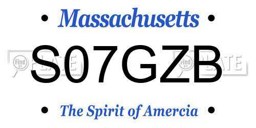 S07GZB Massachusetts License Plate