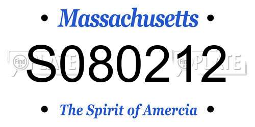 S080212 Massachusetts License Plate