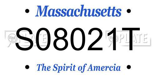 S08021T Massachusetts License Plate