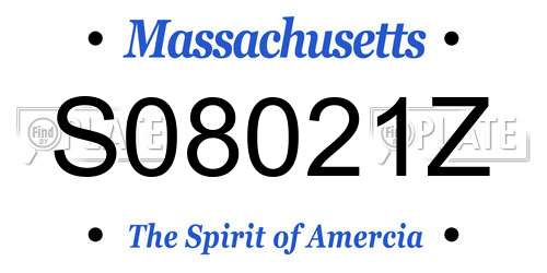 S08021Z Massachusetts License Plate