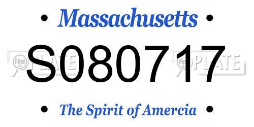 S080717 Massachusetts License Plate