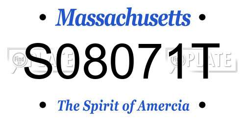S08071T Massachusetts License Plate