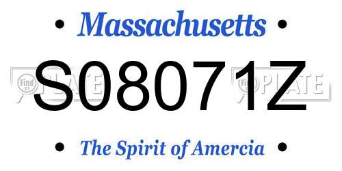 S08071Z Massachusetts License Plate
