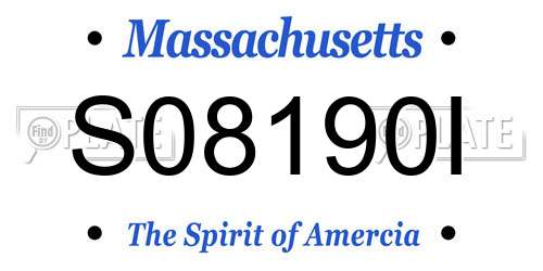 S08190I Massachusetts License Plate